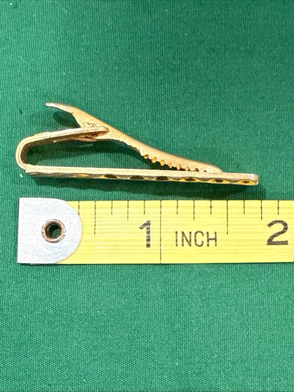 Textured Gold Tie Clip with Scalloped Edge 74B